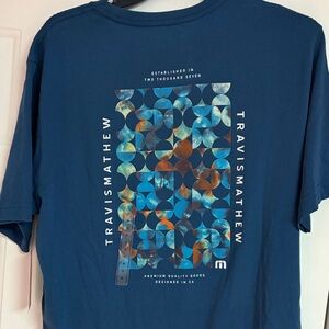Travis Mathew Navy Graphic Tee,Size Medium, MSRP: $49.95